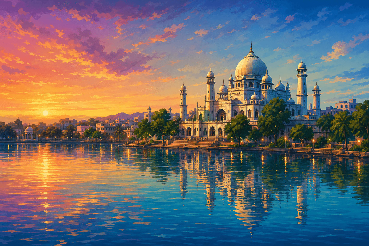 Bhopal — Lake & mosque
